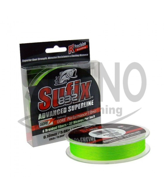 Sufix 832 Advanced Superline 0.18mm Neon lime 250MT